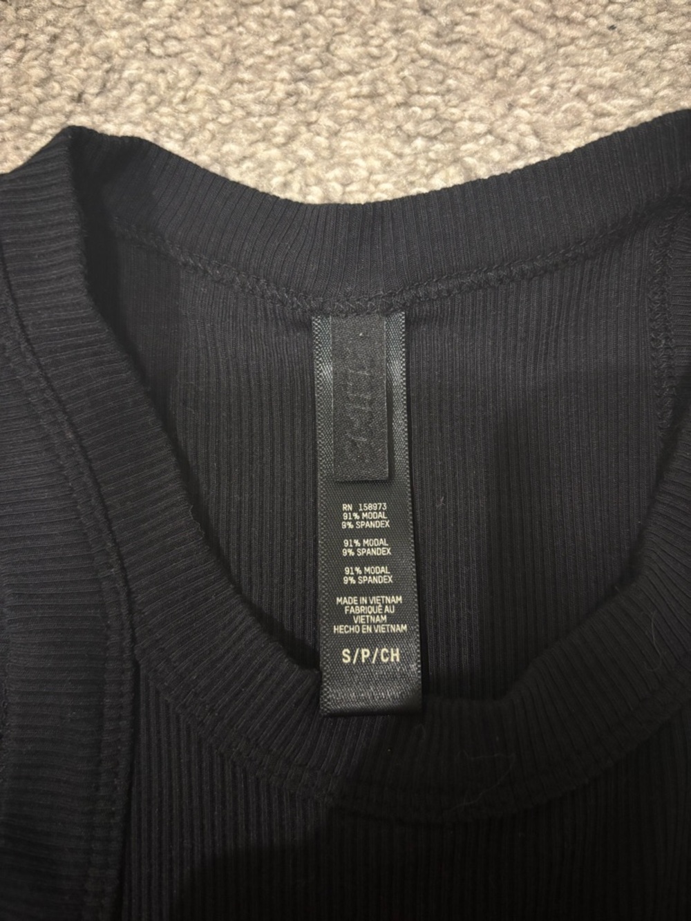 SKIMS Black Ribbed High-Neck Tank - Picture 3 of 3
